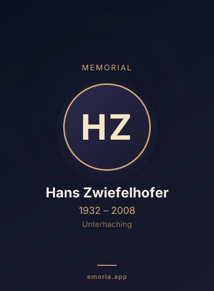 Memorial portrait of Hans Zwiefelhofer