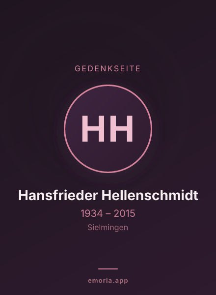 Gedenkportrait von Hansfrieder Hellenschmidt