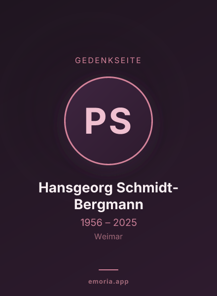 Gedenkportrait von Prof. Dr. Hansgeorg Schmidt-Bergmann