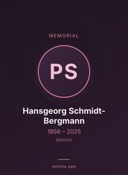Memorial portrait of Prof. Dr. Hansgeorg Schmidt-Bergmann