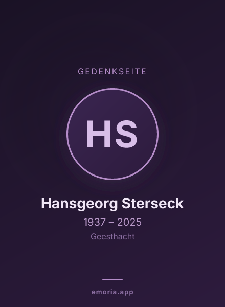 Gedenkportrait von Hansgeorg Sterseck