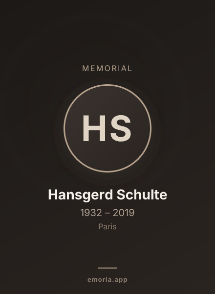 Memorial portrait of Hansgerd Schulte