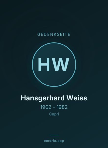 Gedenkportrait von Hansgerhard Weiss