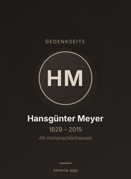 Gedenkportrait von Hansgünter Meyer