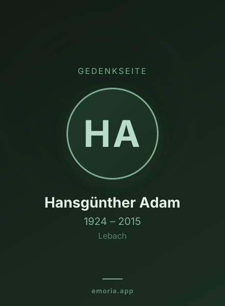 Gedenkportrait von Hansgünther Adam