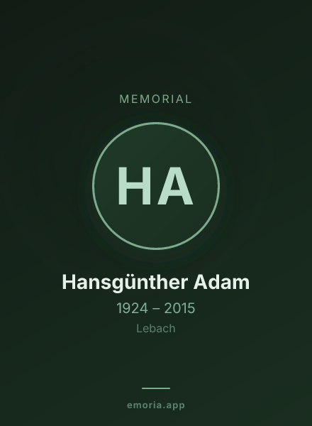 Memorial portrait of Hansgünther Adam