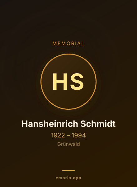 Memorial portrait of Hansheinrich Schmidt