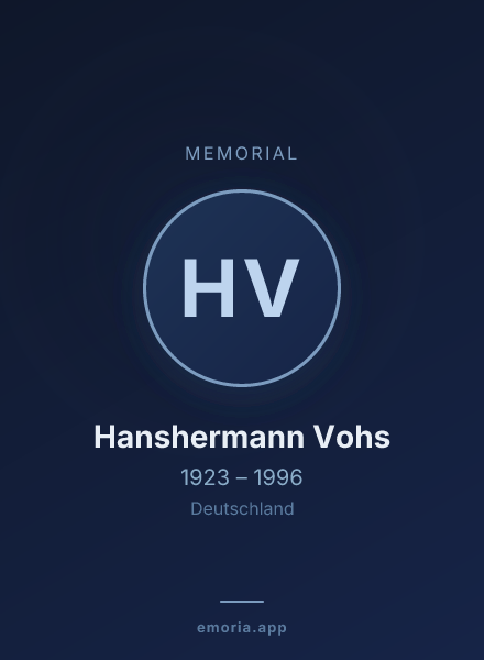 Memorial portrait of Hanshermann Vohs