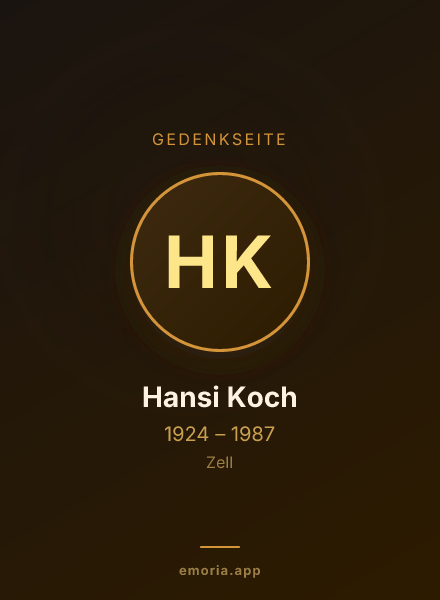 Gedenkportrait von Hansi Koch