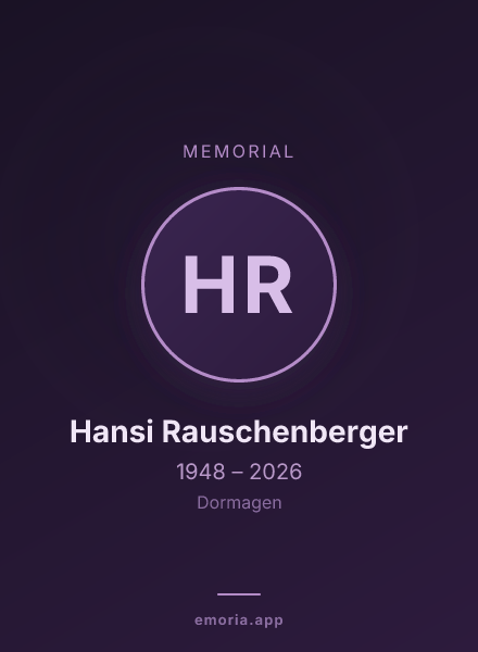 Memorial portrait of Hansi Rauschenberger