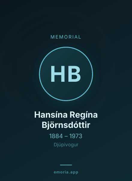 Memorial portrait of Hansína Regína Björnsdóttir