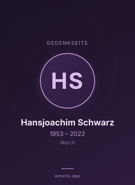Gedenkportrait von Hansjoachim Schwarz