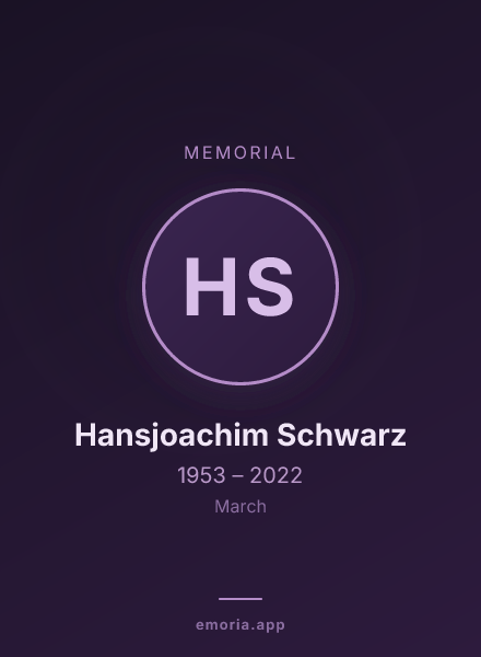 Memorial portrait of Hansjoachim Schwarz