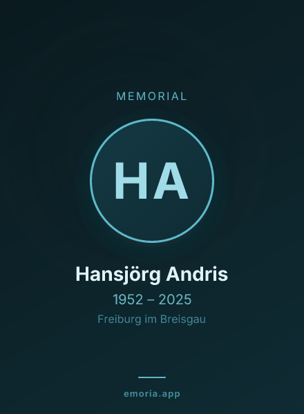 Memorial portrait of Hansjörg Andris