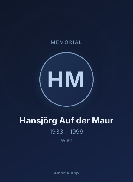 Memorial portrait of Hansjörg Auf der Maur