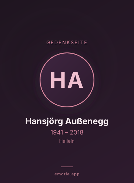 Gedenkportrait von Hansjörg Außenegg