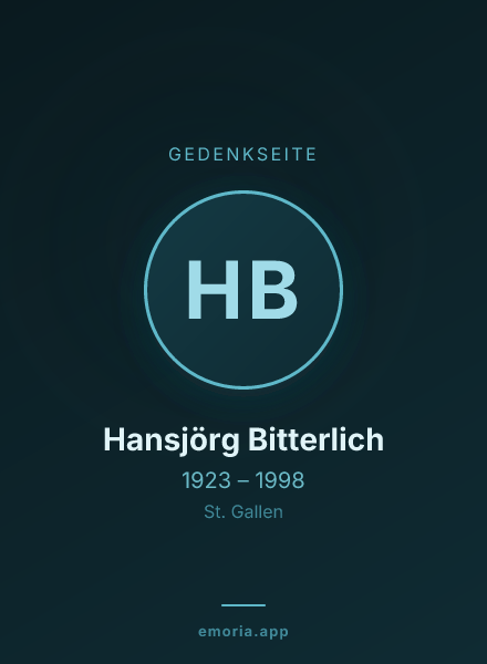 Gedenkportrait von Hansjörg Bitterlich