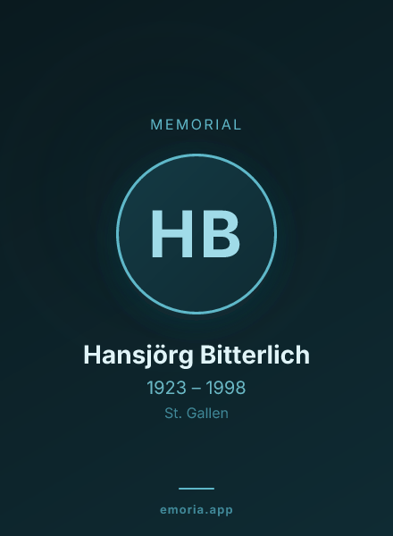 Memorial portrait of Hansjörg Bitterlich