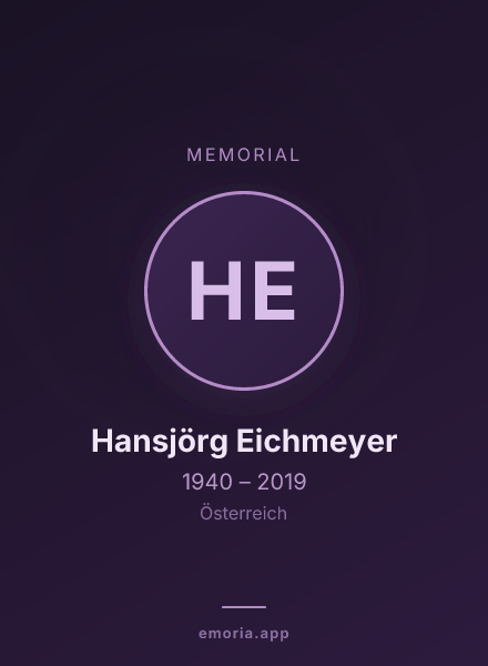 Memorial portrait of Hansjörg Eichmeyer