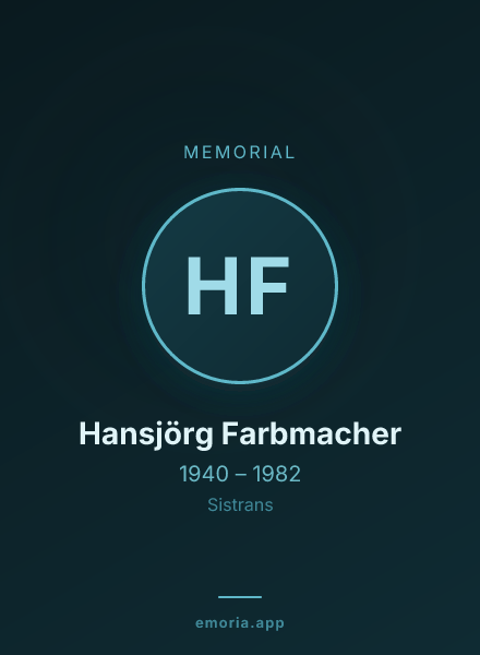 Memorial portrait of Hansjörg Farbmacher