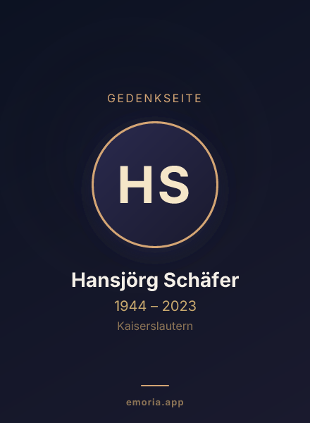 Gedenkportrait von Hansjörg Schäfer
