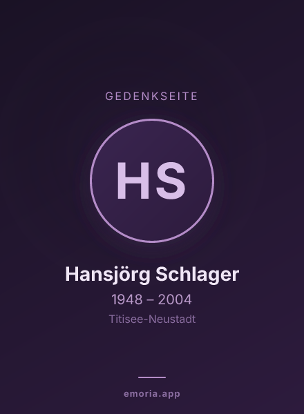 Gedenkportrait von Hansjörg Schlager