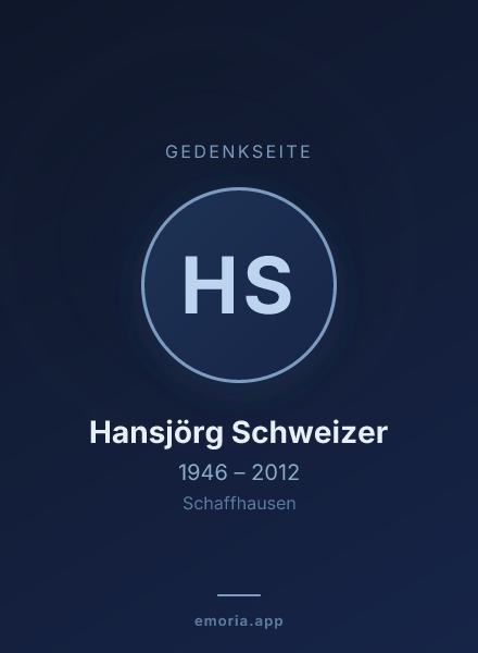 Gedenkportrait von Hansjörg Schweizer