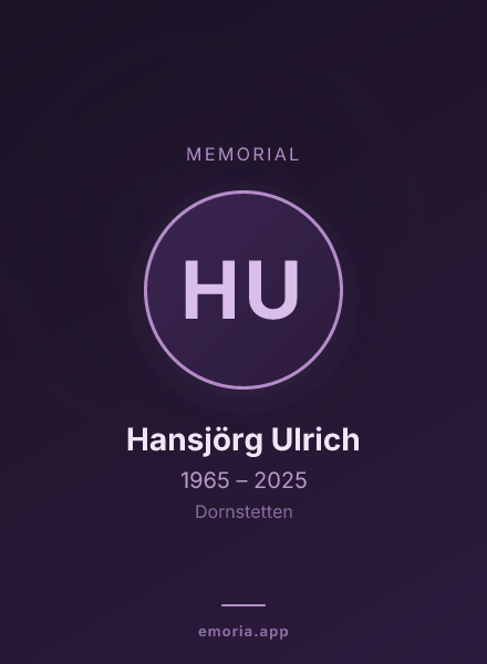 Memorial portrait of Hansjörg Ulrich
