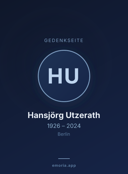 Gedenkportrait von Hansjörg Utzerath