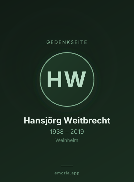 Gedenkportrait von Hansjörg Weitbrecht