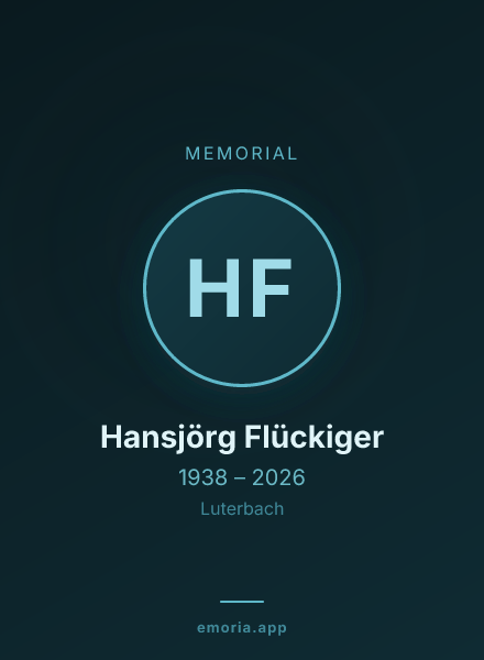 Memorial portrait of Hansjörg Flückiger