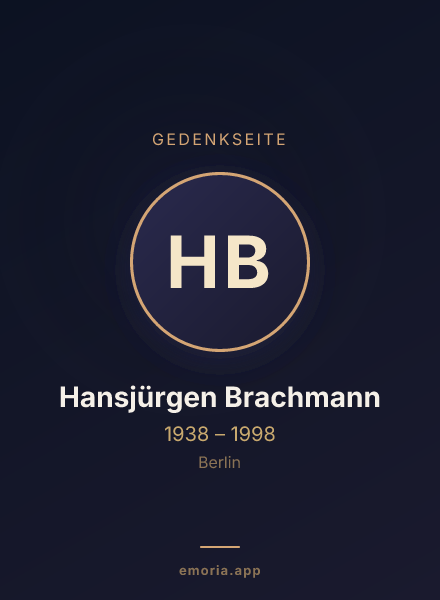 Gedenkportrait von Hansjürgen Brachmann