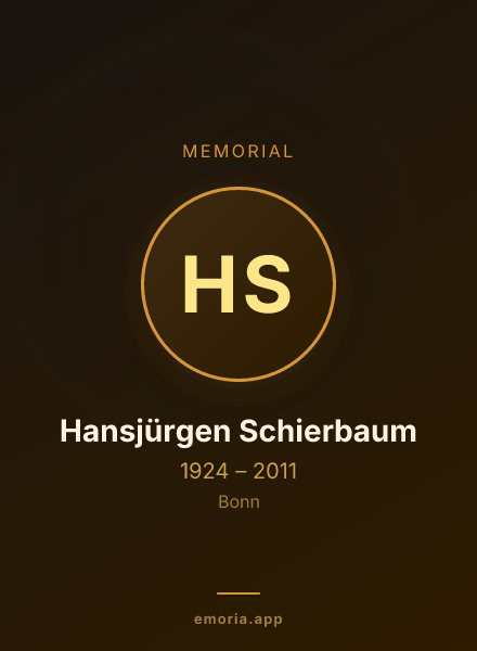Memorial portrait of Hansjürgen Schierbaum