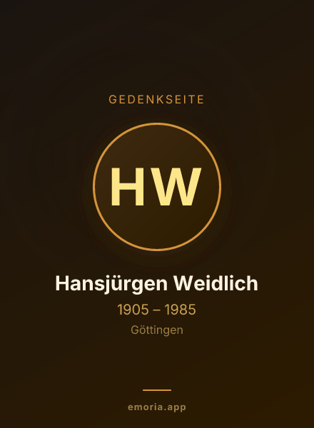 Gedenkportrait von Hansjürgen Weidlich