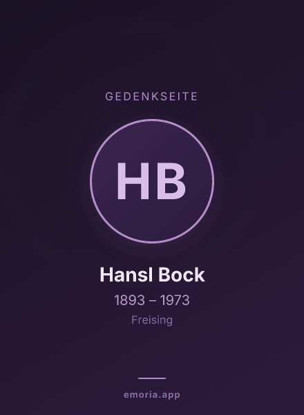 Gedenkportrait von Hansl Bock