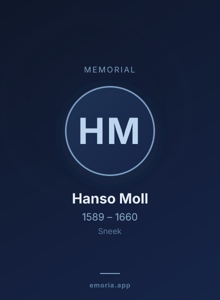 Memorial portrait of Hanso Moll