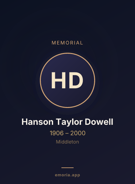 Memorial portrait of Hanson Taylor Dowell