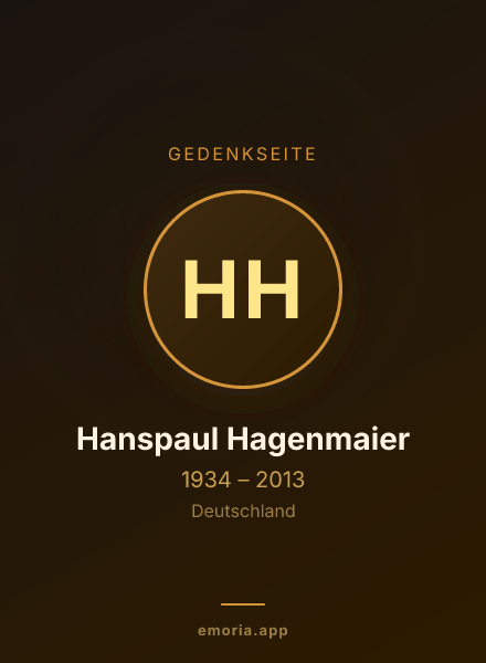 Gedenkportrait von Hanspaul Hagenmaier