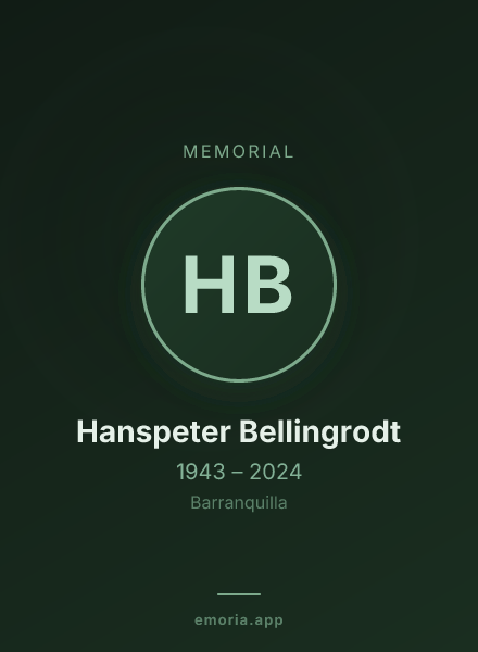 Memorial portrait of Hanspeter Bellingrodt