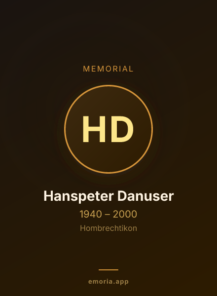 Memorial portrait of Hanspeter Danuser