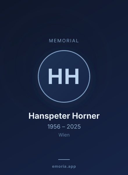 Memorial portrait of Hanspeter Horner