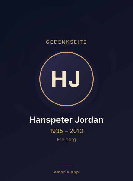 Gedenkportrait von Hanspeter Jordan