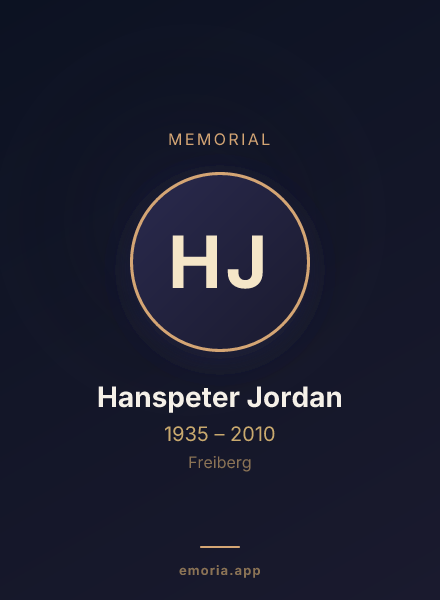 Memorial portrait of Hanspeter Jordan
