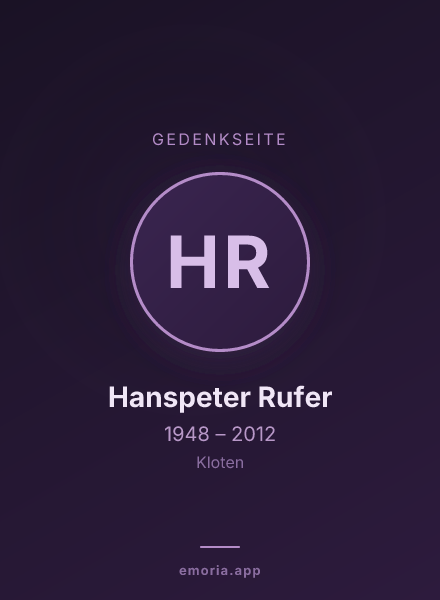 Gedenkportrait von Hanspeter Rufer
