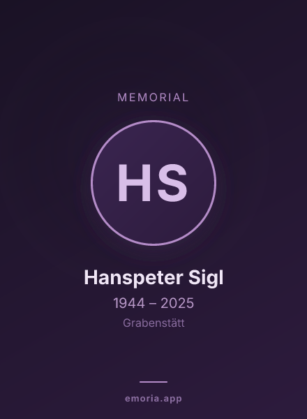 Memorial portrait of Hanspeter Sigl