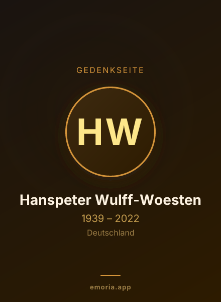 Gedenkportrait von Hanspeter Wulff-Woesten