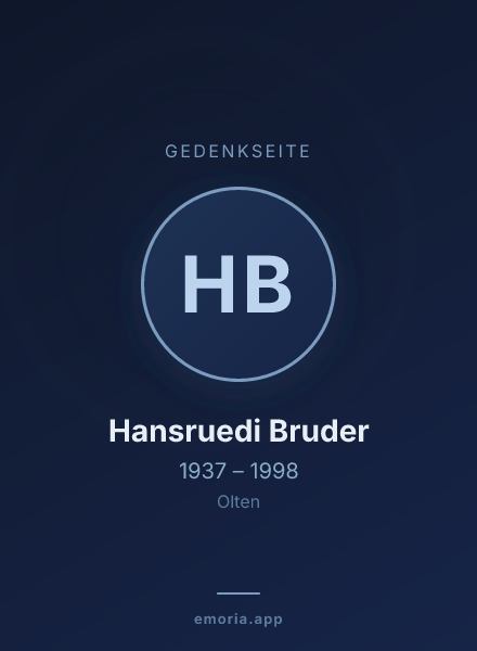 Gedenkportrait von Hansruedi Bruder