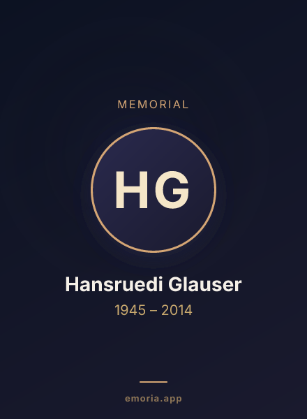 Memorial portrait of Hansruedi Glauser