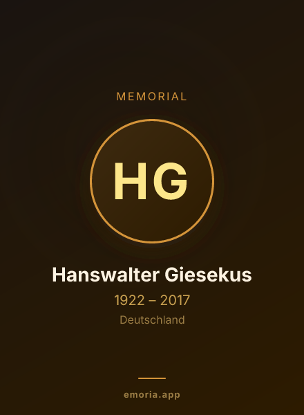 Memorial portrait of Hanswalter Giesekus