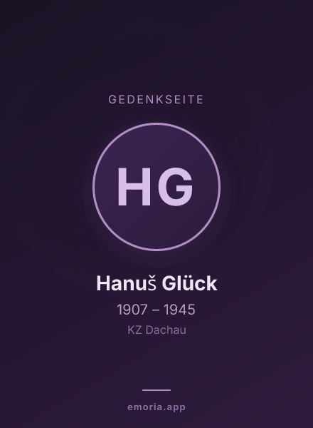 Gedenkportrait von Hanuš Glück